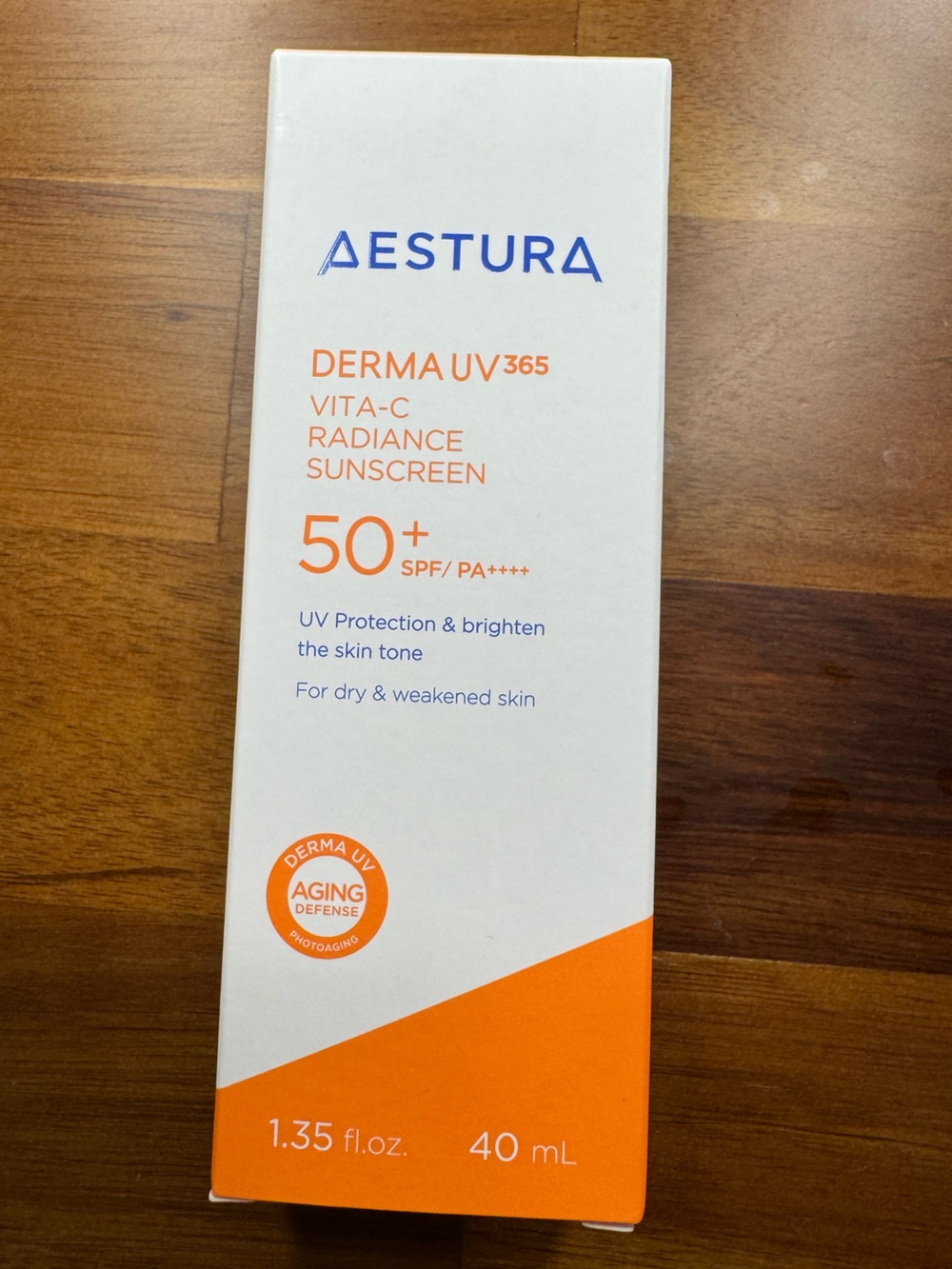 Aestura Derma UV Vita-C Radiance Sunscreen SPF 50+ PA++++ NIB Korean Formula